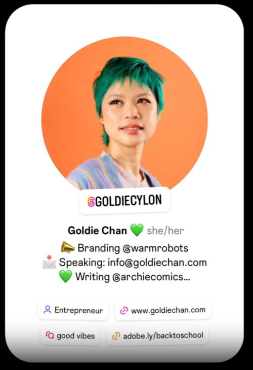 Goldie chan profile card